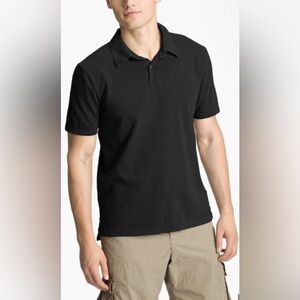 $135 Standard James Perse Sueded Jersey Supima Cotton S/S Black Polo Shirt